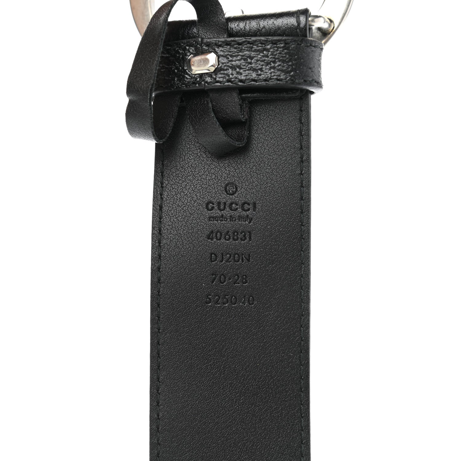 Gucci Textured Dollar Calfskin Nickel Double G 40mm Belt 70 28 Black 3 of 6