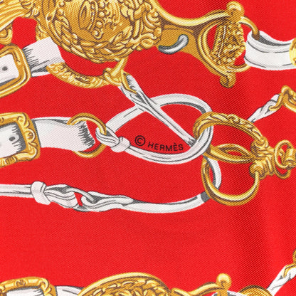 Hermes Silk Brides De Gala Maxi Twilly Capucine Rouge Vieil Or 5 of 5