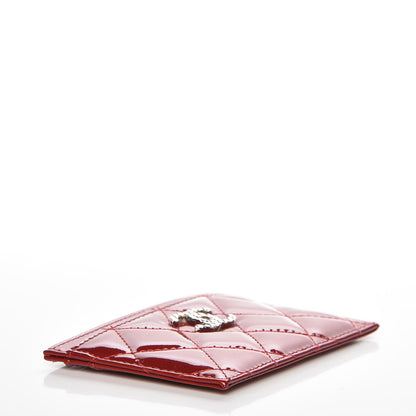 Chanel Patent Quilted Brilliant Card Holder Red 4 of 9