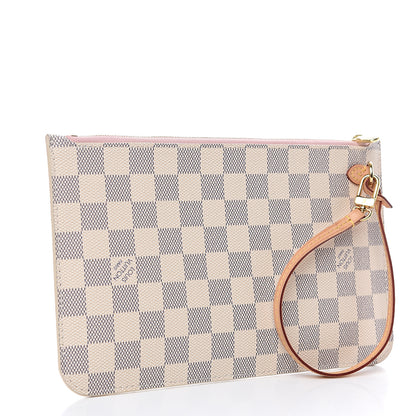 Louis Vuitton Damier Azur Neverfull MM GM Pochette Rose Ballerine 2 of 8