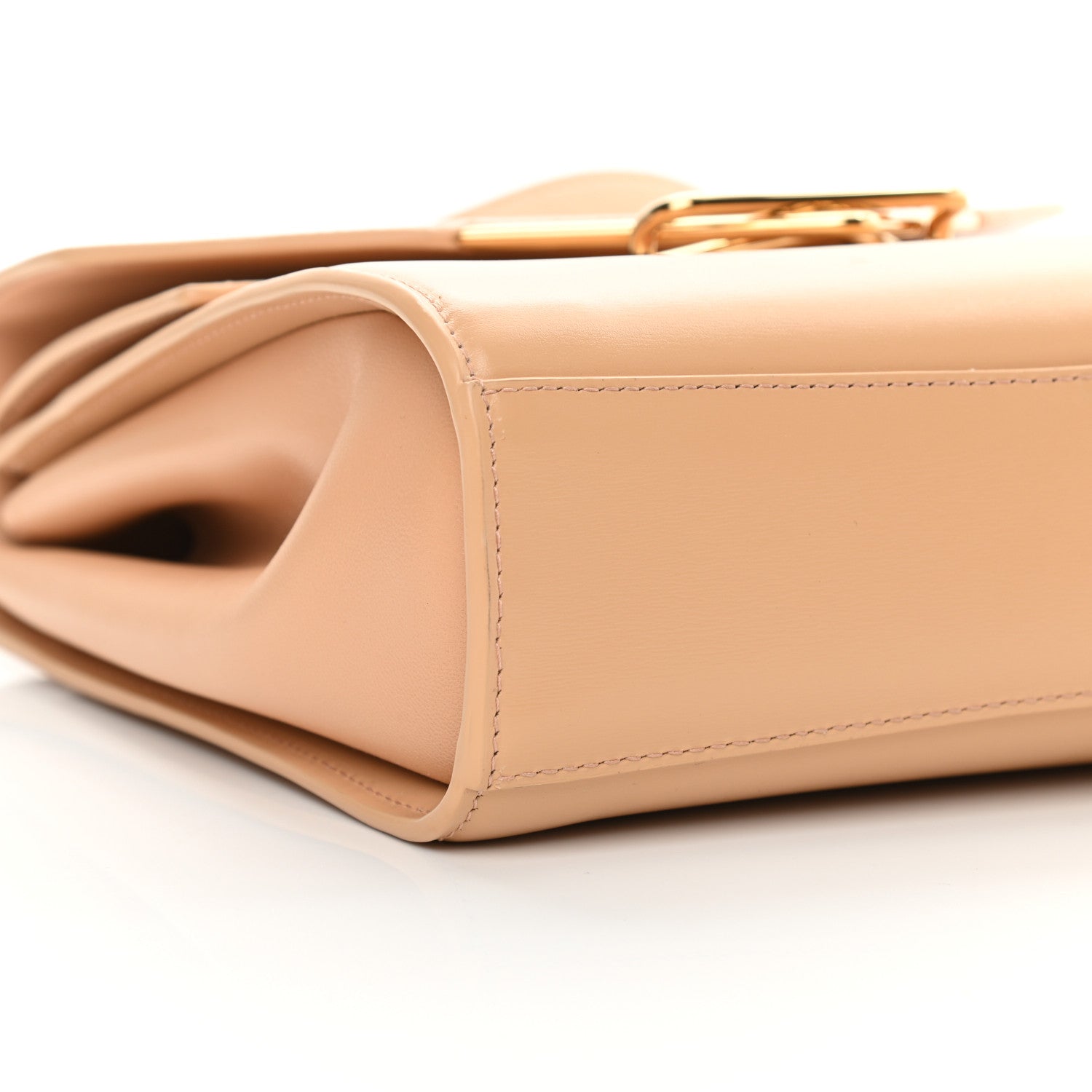 Bottega Veneta Box Calfskin Nappa Clip Bag Almond Gold 8 of 10