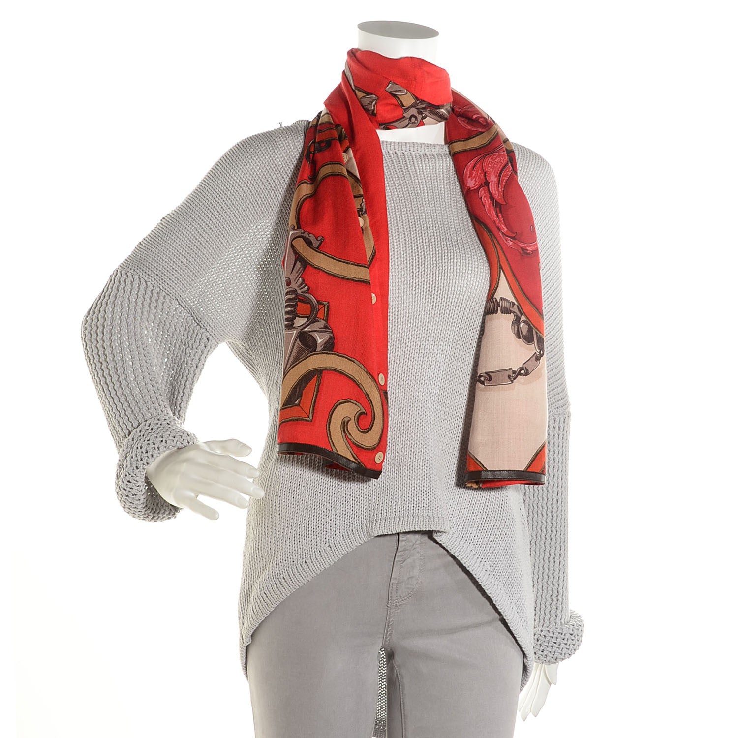 Hermes Cashmere L'Instruction du Roy Petit H Scarf 2 of 6
