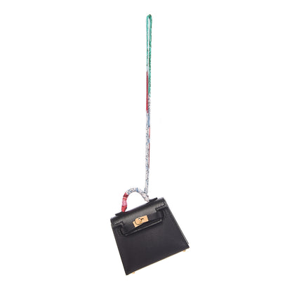 Hermes Box Mini Kelly Twilly Bag Charm Black 1 of 3