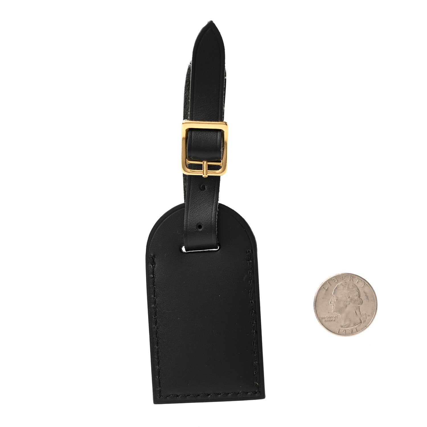 Louis Vuitton Calfskin Luggage Tag Black 2 of 5