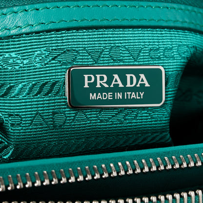 Prada Satin Crystal Mini Galleria Double Zip Tote Mango 6 of 10