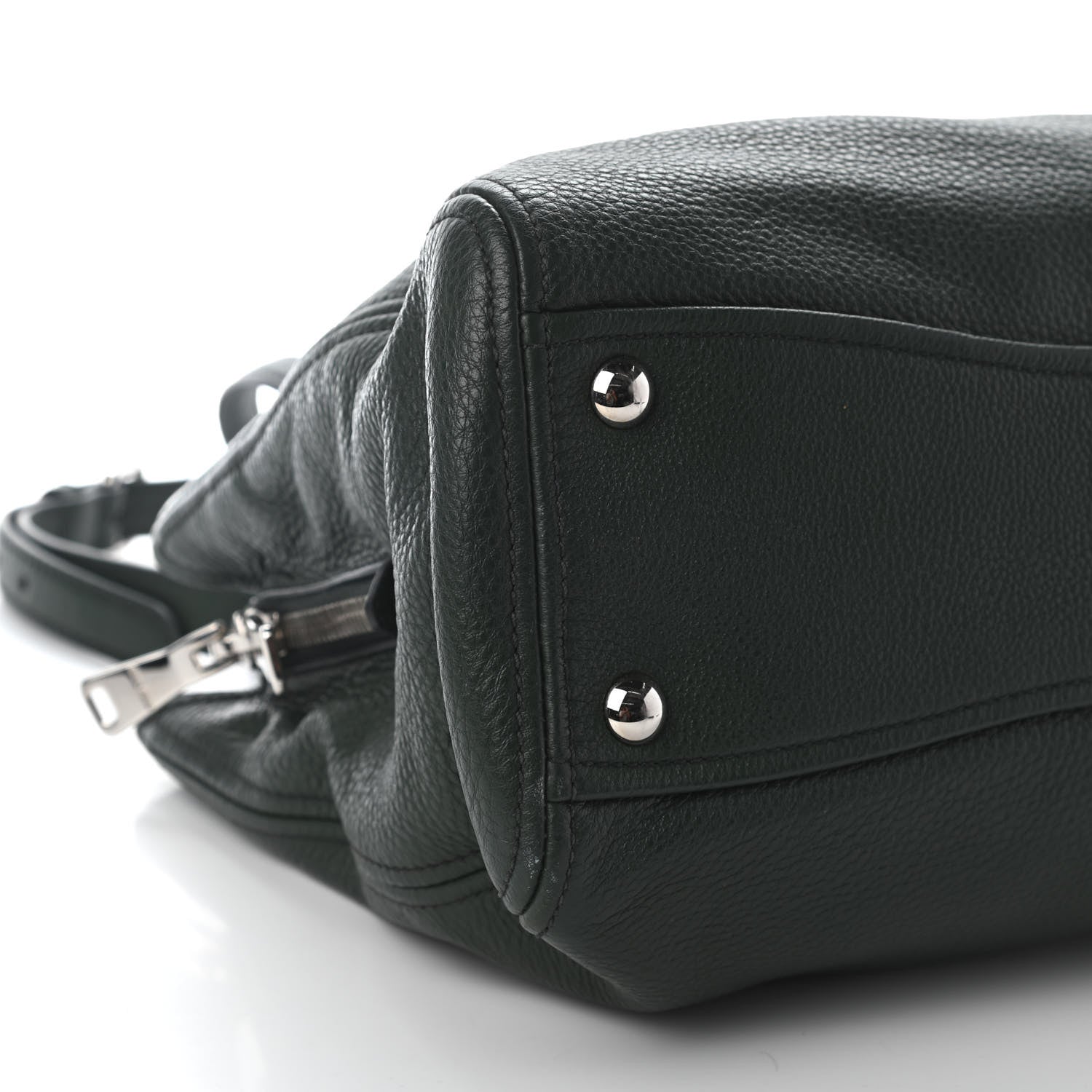 Miu Miu Goatskin Madras Zip Tote Green 8 of 9