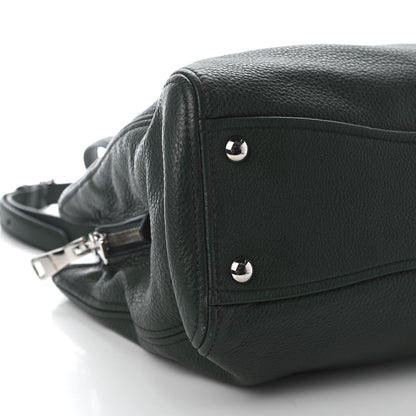 Miu Miu Goatskin Madras Zip Tote Green 8 of 9