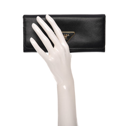 Prada Saffiano Continental Flap Wallet Nero Black 2 of 7