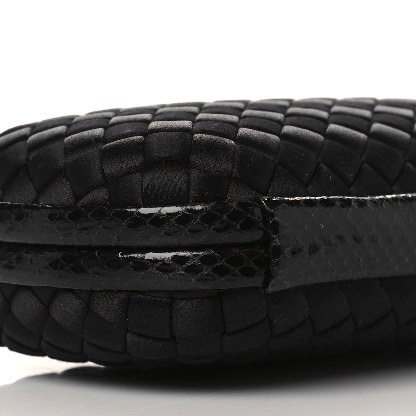 Satin Intreccio Impero Ayers Knot Clutch Black