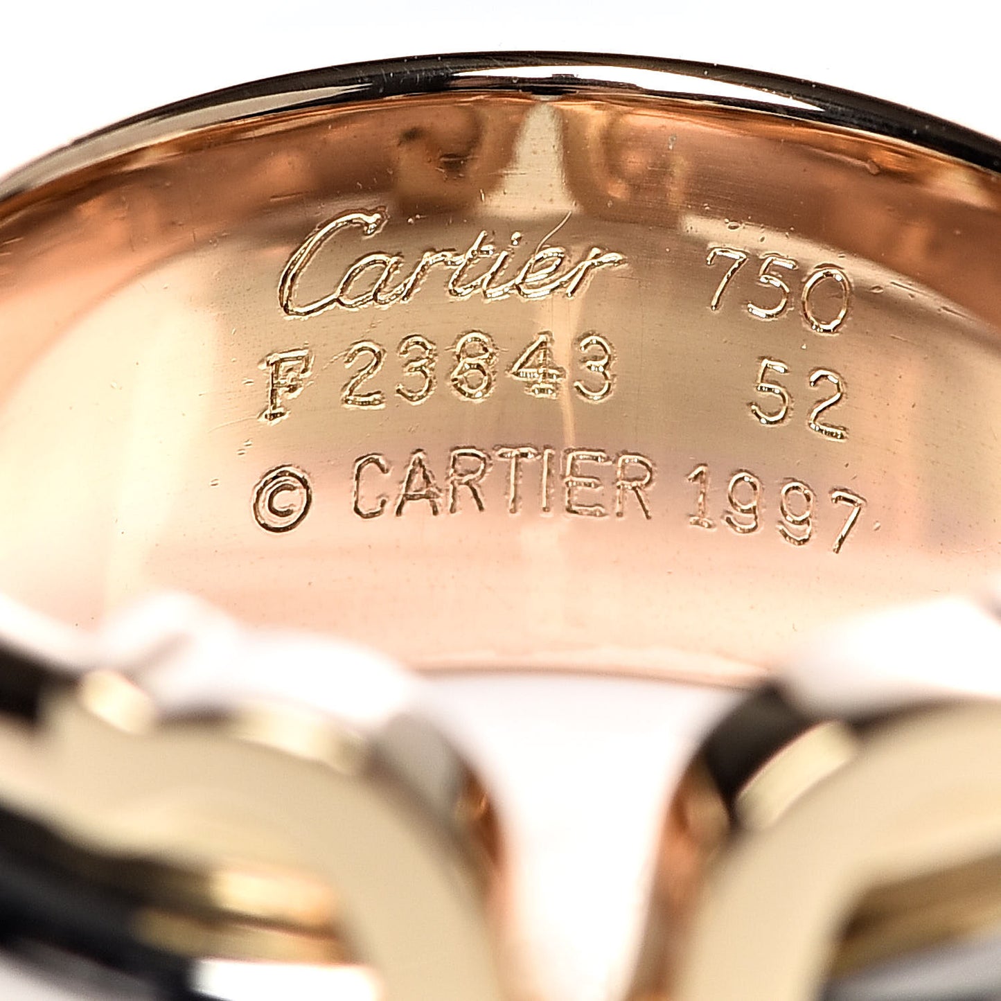 18K Pink Yellow White Gold C De Ring 52 6