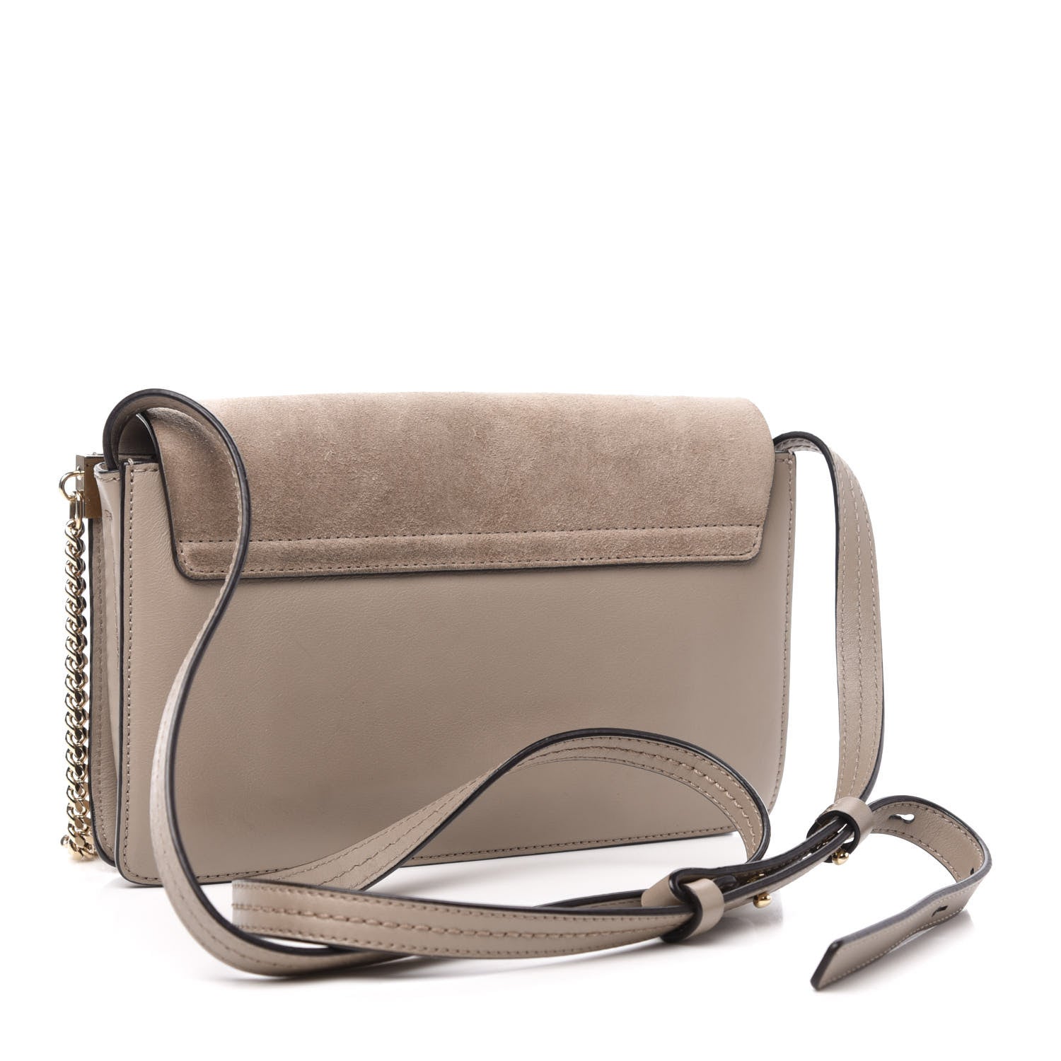 Chloe Suede Calfskin Small Faye Shoulder Bag Motty Grey 3 of 12