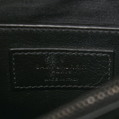 Saint Laurent Sheepskin Matelasse Chevron Monogram Medium College Bag Asphalt 5 of 9