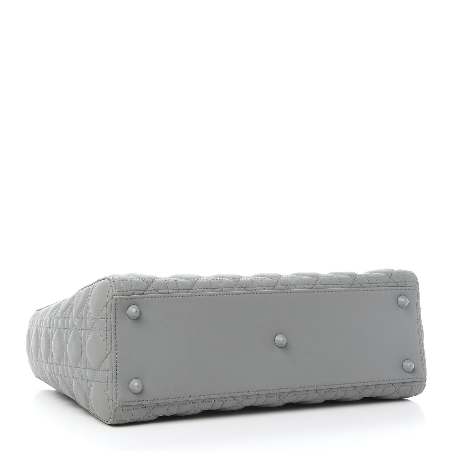 Ultra Matte Calfskin Cannage Large Lady Dior Grey Stone