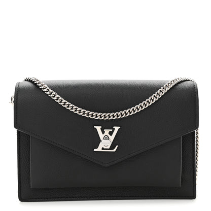 Louis Vuitton Soft Calfskin My Lockme Chain Pochette Black 1 of 10