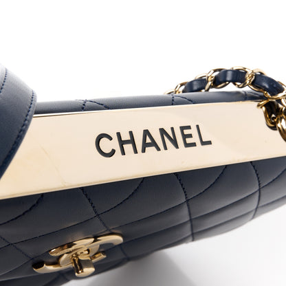 Chanel Lambskin Quilted Medium Trendy CC Flap Navy Blue 9 of 13