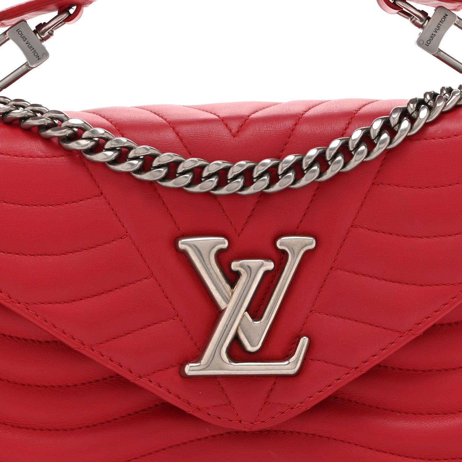 Louis Vuitton Calfskin New Wave Chain MM Ecarlate 7 of 9