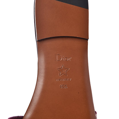 Christian Dior Canvas Embroidered Dway Mules Slide Sandals 40.5 Burgundy 8 of 9