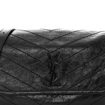 Saint Laurent Crinkled Calfskin Matelasse Monogram Niki Body Bag Black 7 of 11