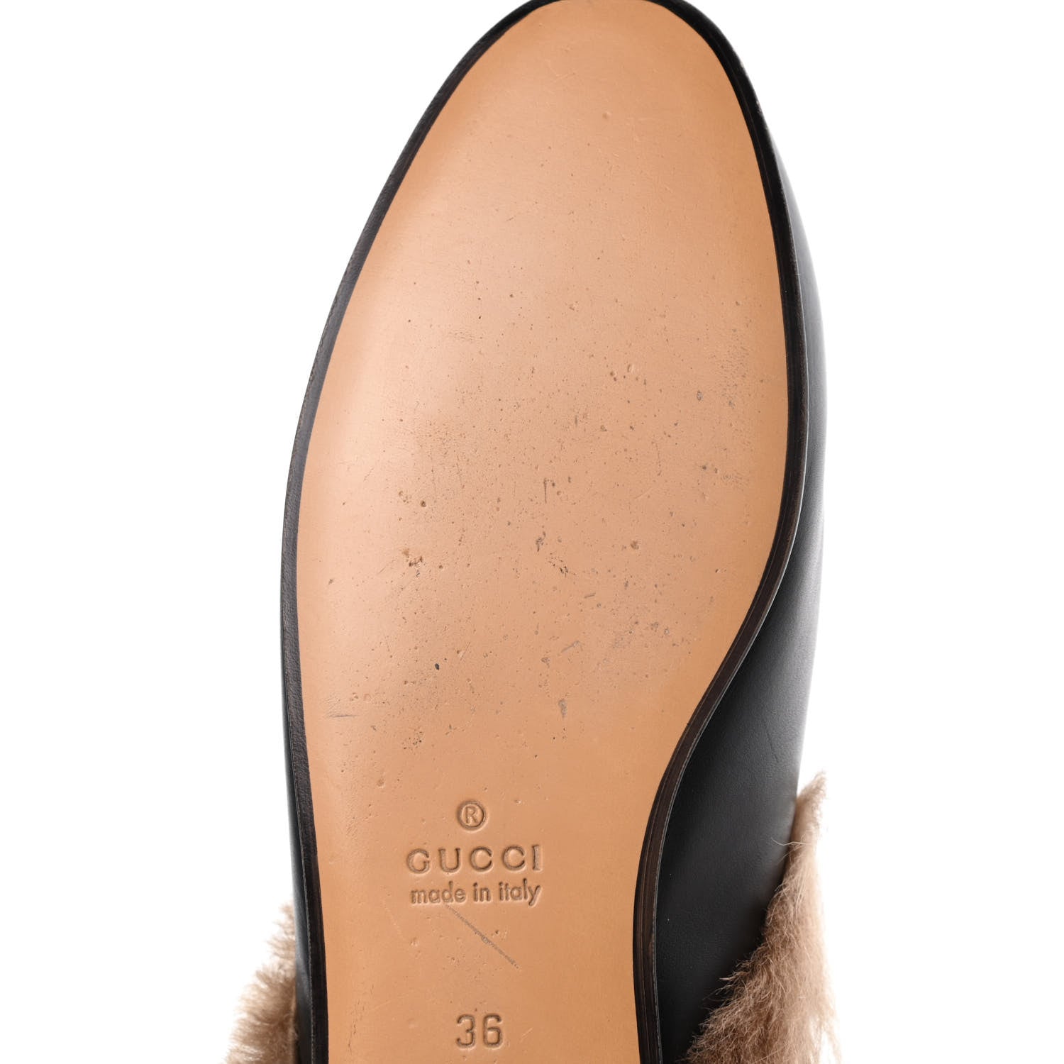 Gucci Calfskin Fur Womens Princetown Slippers 36 Black 9 of 12