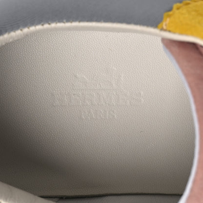 Hermes Technical Canvas Suede Goatskin Bouncing Sneakers 36 Gris Multicolor 9 of 15