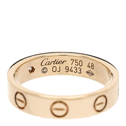Cartier 18K Yellow Gold Diamond 4mm LOVE Wedding Band Ring 48 4.5 4 of 4
