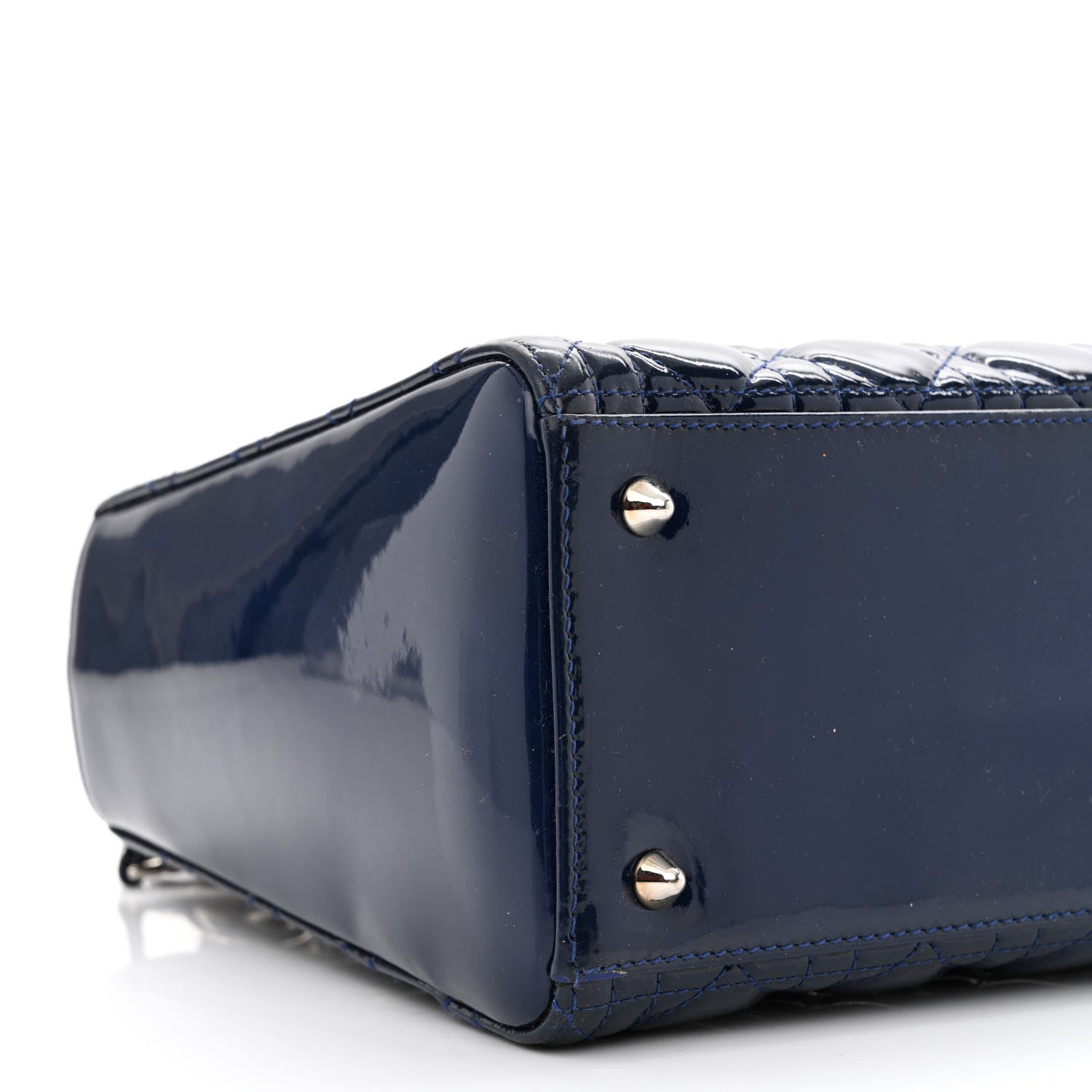 Christian Dior Patent Cannage Medium Lady Dior Navy Blue 9 of 14