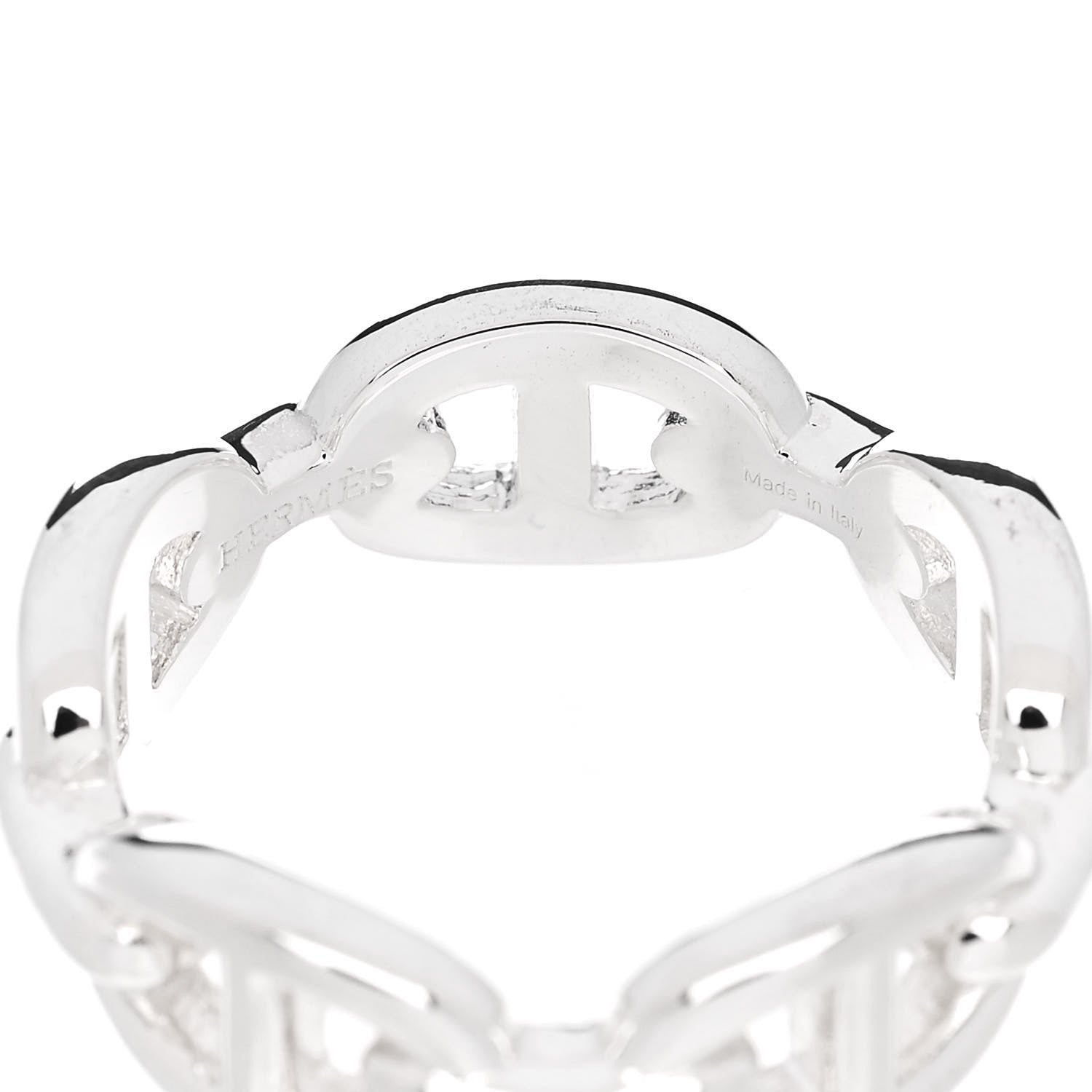 Hermes Sterling Silver PM Chaine d'Ancre Enchainee Band Ring 56 7.75 6 of 7