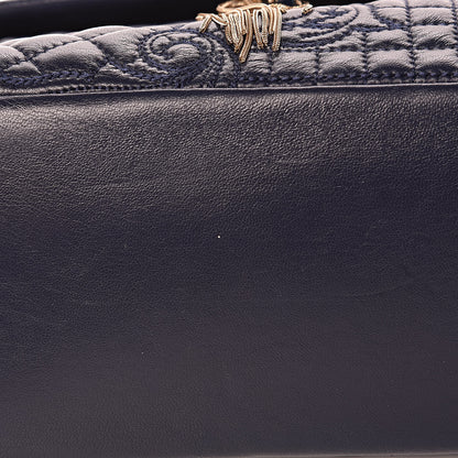 Versace Barocco Quilted Nappa Altea Vanitas Satchel Blue 10 of 13