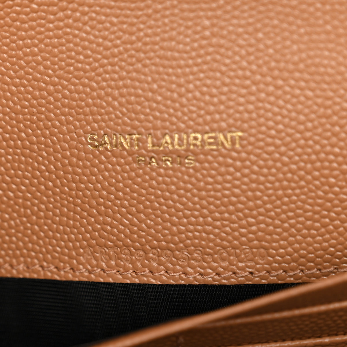 Saint Laurent Grain De Poudre Matelasse Chevron Monogram Envelope Chain Wallet Dune 7 of 10
