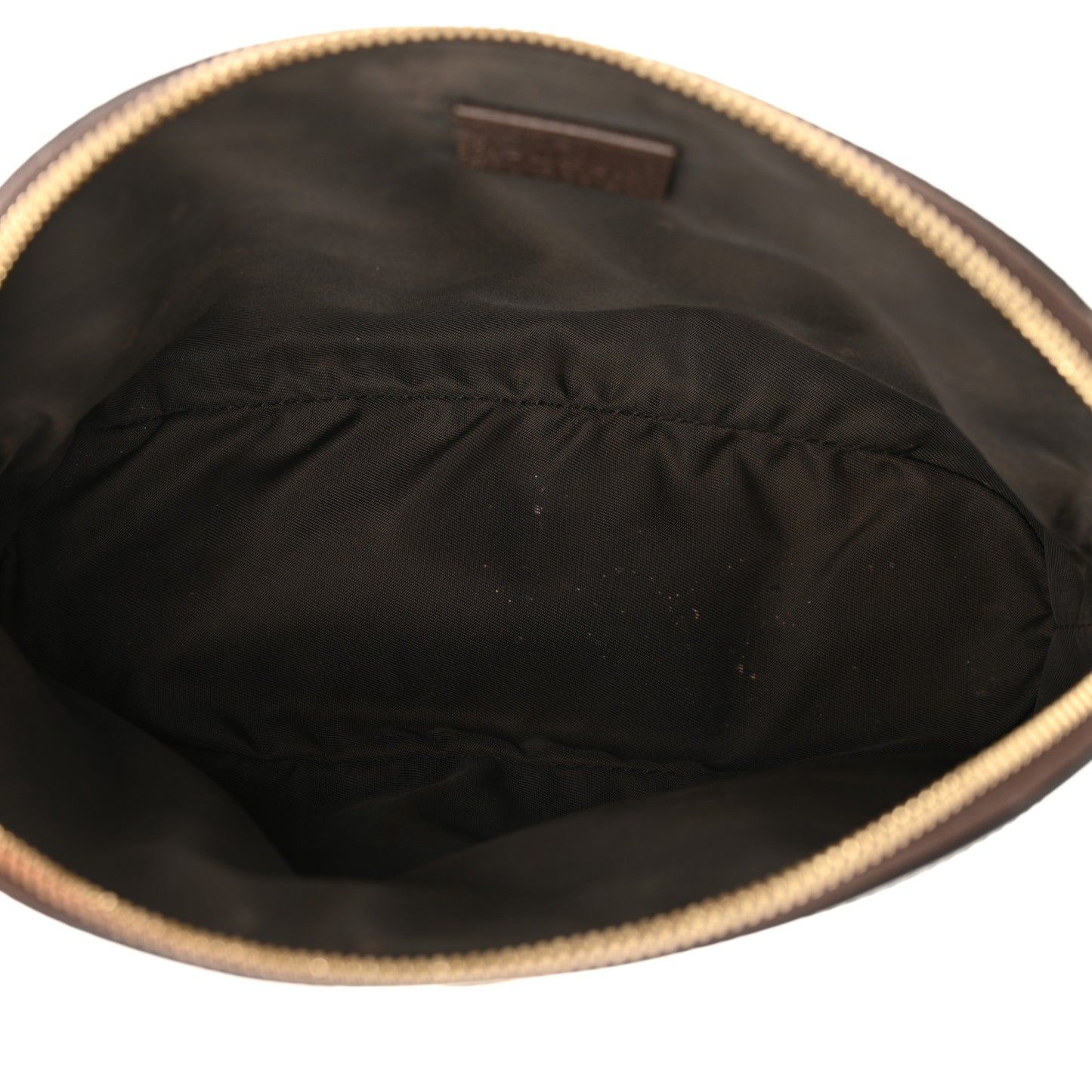 GG Supreme Monogram Textured Calfskin Web Large Ophidia Cosmetic Case Beige Ebony New Acero