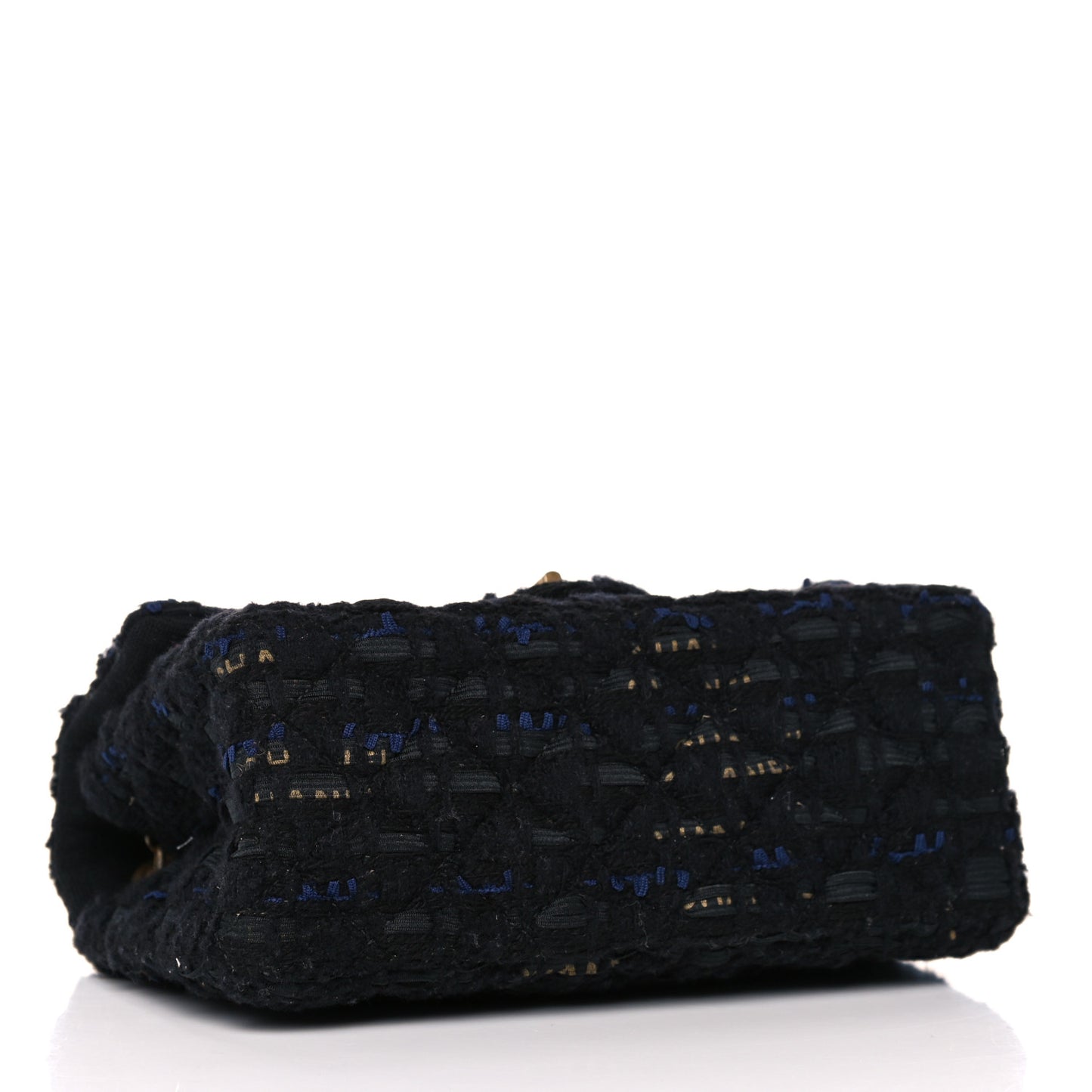 Tweed Quilted Mini 2.55 Reissue Flap Black Gold Navy