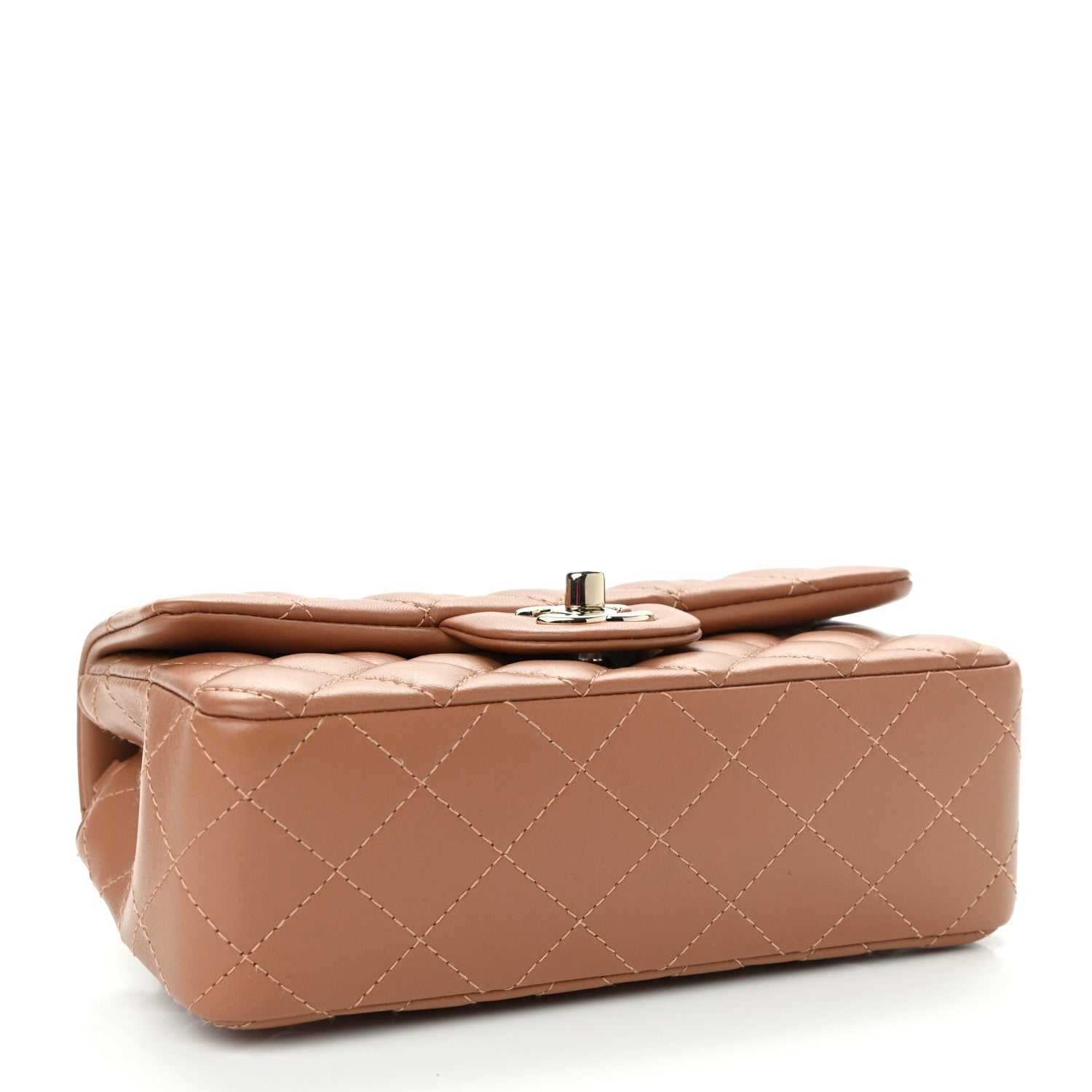Chanel Lambskin Quilted Mini Rectangular Flap Brown 3 of 10