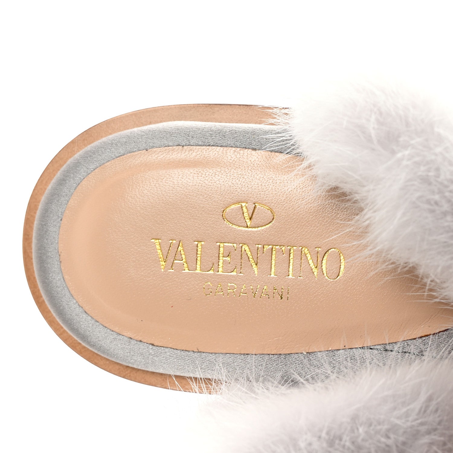 Valentino Garavani Mink Fur Ankle Wrap Flat Sandals 40.5 Grigio Perla 8 of 9