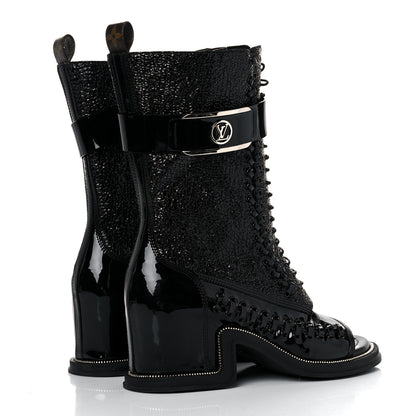Louis Vuitton Patent Moonlight Boots 38 Black 3 of 9