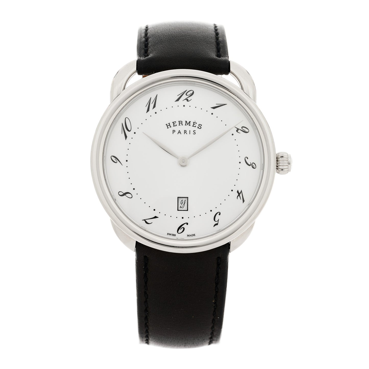 Stainless Steel Barenia 40mm Arceau Quartz Watch Noir