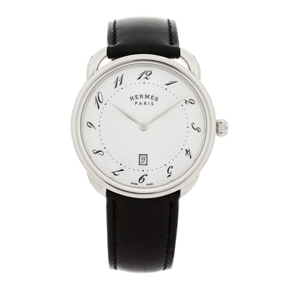 Hermes Stainless Steel Barenia 40mm Arceau Quartz Watch Noir 1 of 5