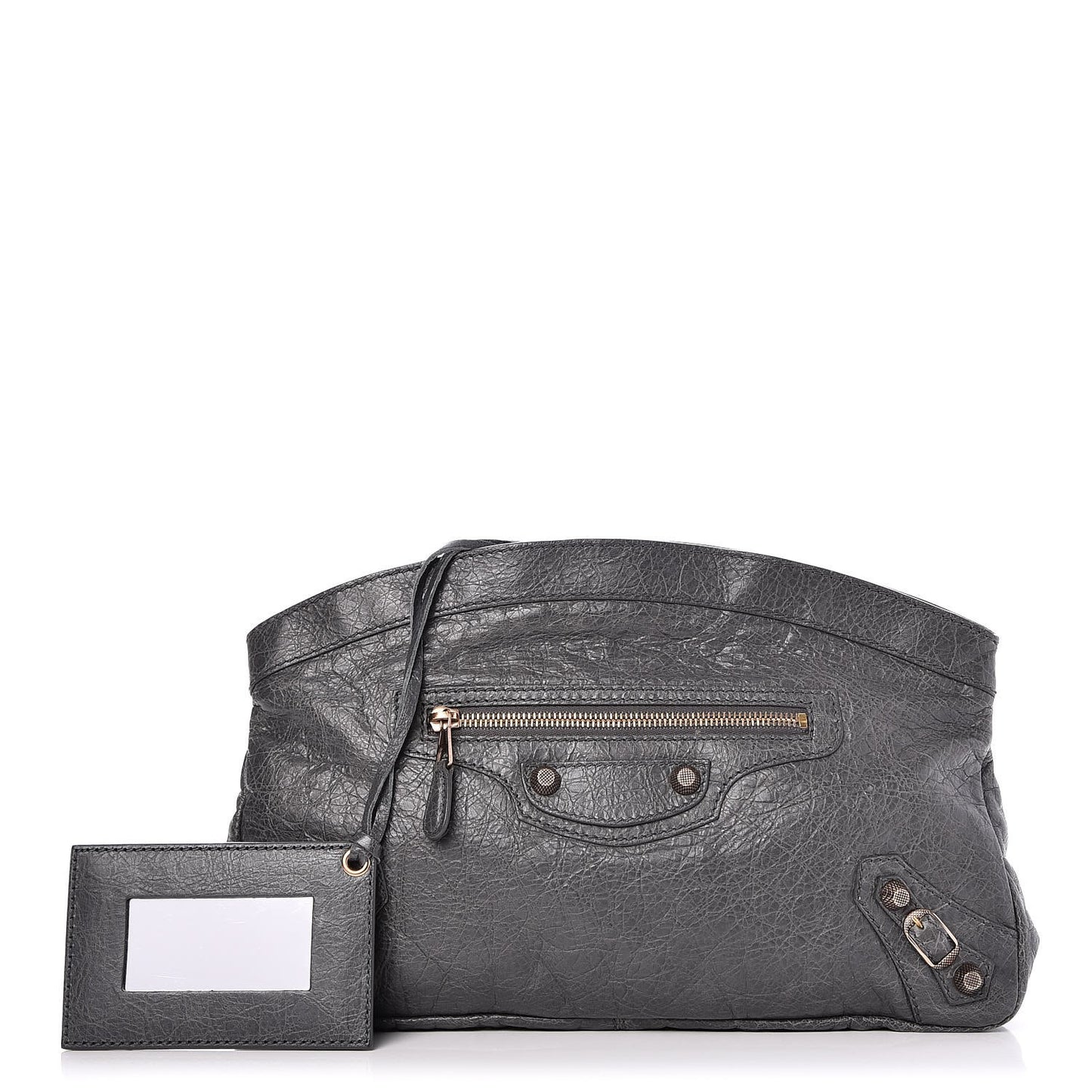 Agneau Giant 12 Rose Gold Hardware Premier Clutch Gris Tarmac