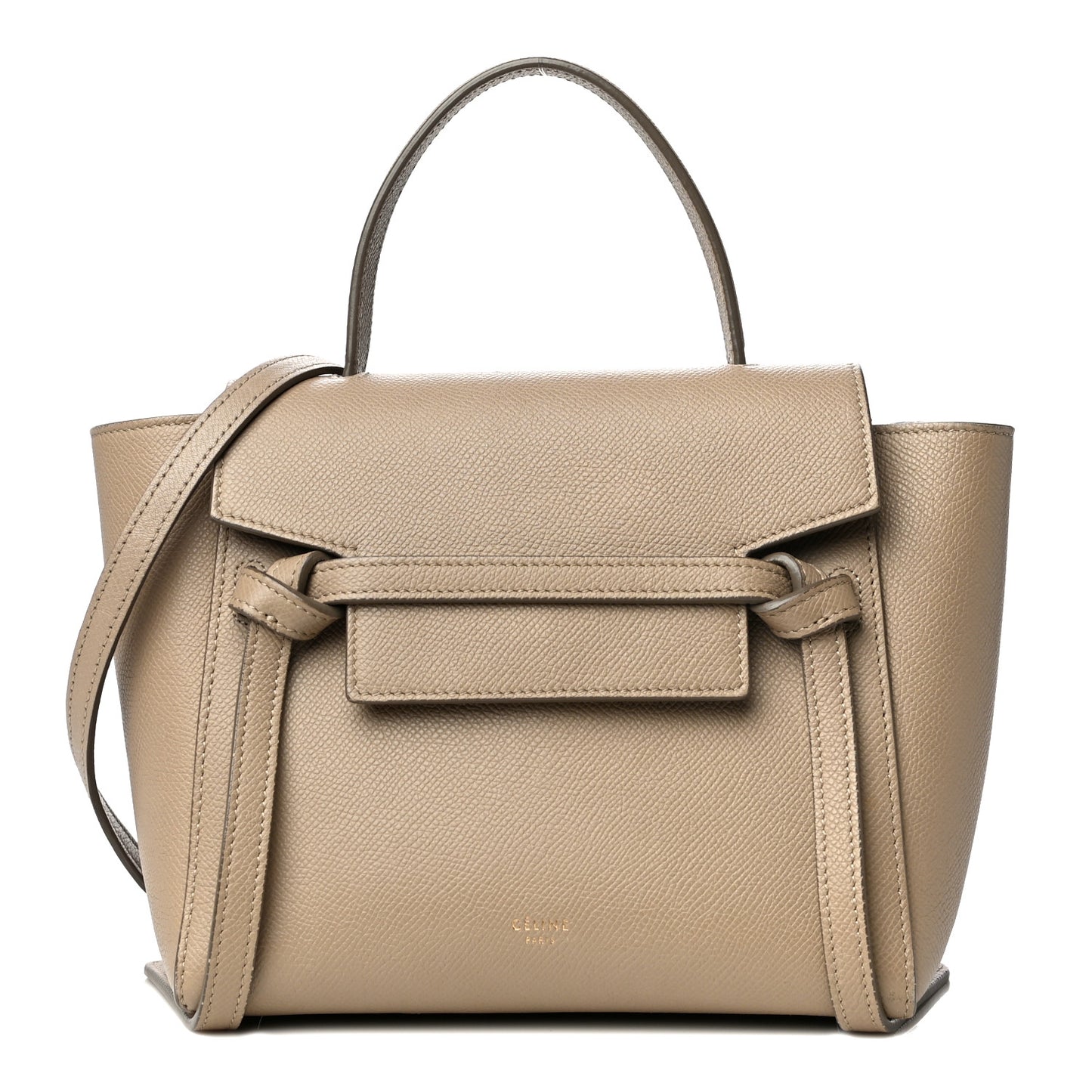 Grained Calfskin Nano Belt Bag Light Taupe