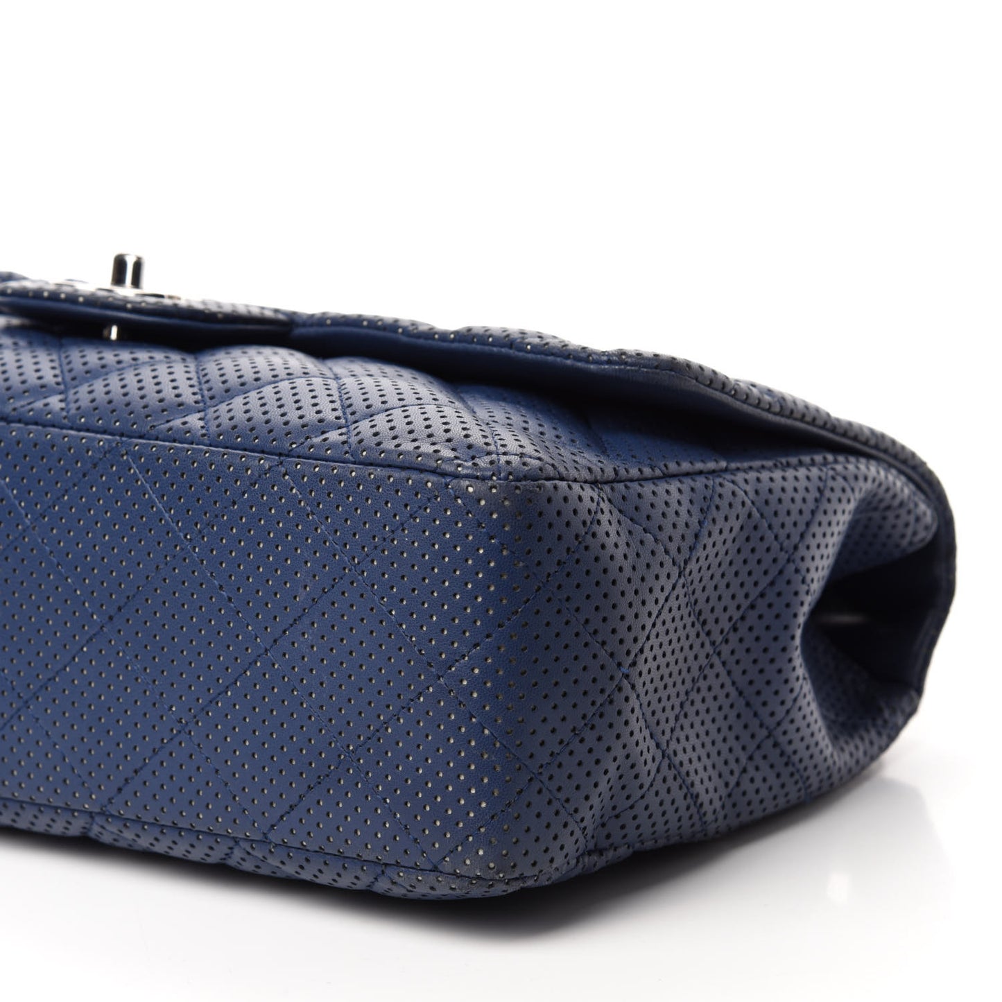 Lambskin Perforated Jumbo Single Flap Blue