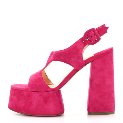 Christian Louboutin Veau Velours Foolish 130 Platform Sandals 37 Bomba 1 of 7