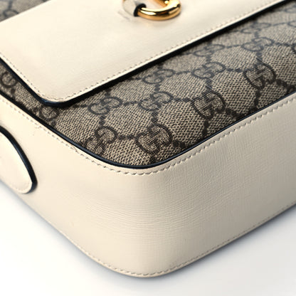 Gucci GG Supreme Monogram Small Horsebit 1955 Shoulder Bag Beige Mystic White 10 of 11
