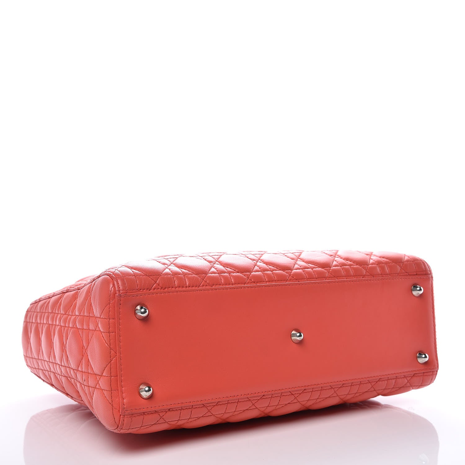 Christian Dior Lambskin Cannage Large Lady Dior Coral 4 of 15