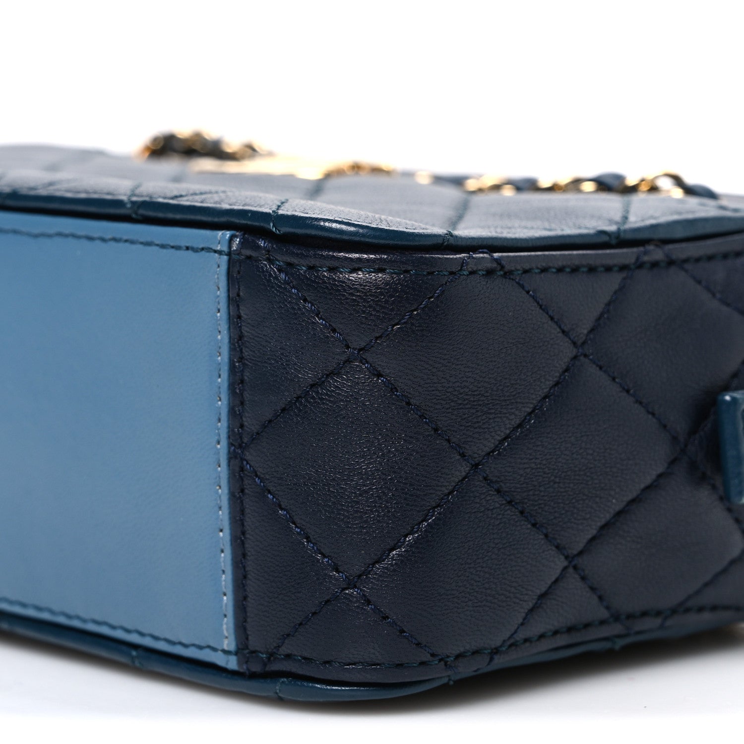 Chanel Lambskin Quilted Small In & Out Camera Case Navy Light Blue 10 of 10