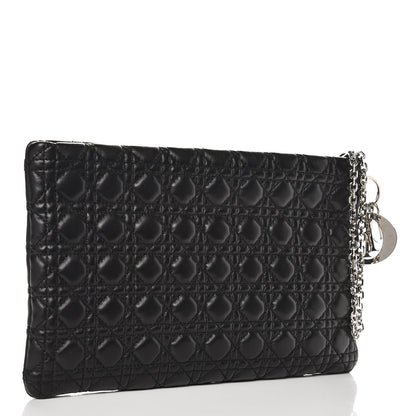Christian Dior Lambskin Cannage Panarea Pouch Black 3 of 7