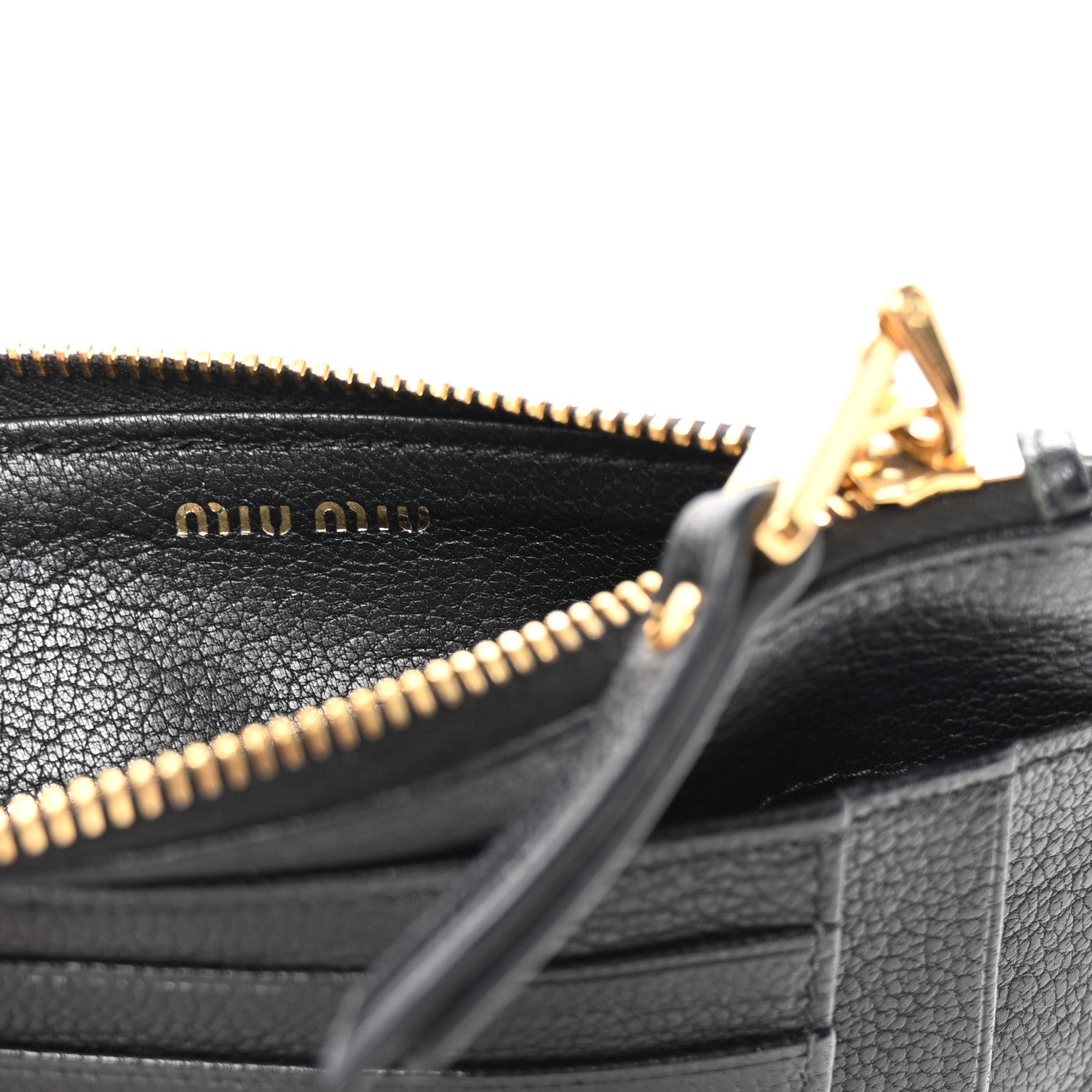 Miu Miu Madras Zip Card Case Black 6 of 6