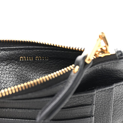 Miu Miu Madras Zip Card Case Black 6 of 6