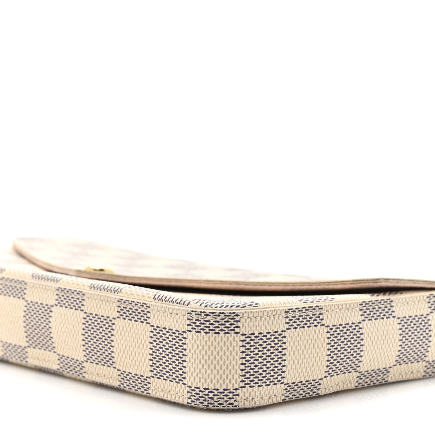 Louis Vuitton Damier Azur Pochette Felicie Chain Wallet Rose Ballerine 9 of 13