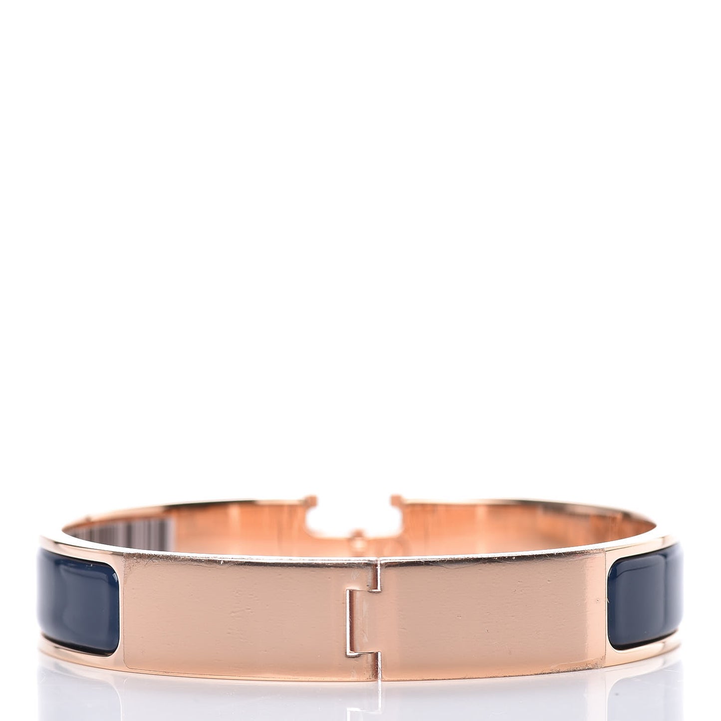 Narrow Enamel Clic Clac H Bracelet GM Bleu Biarritz