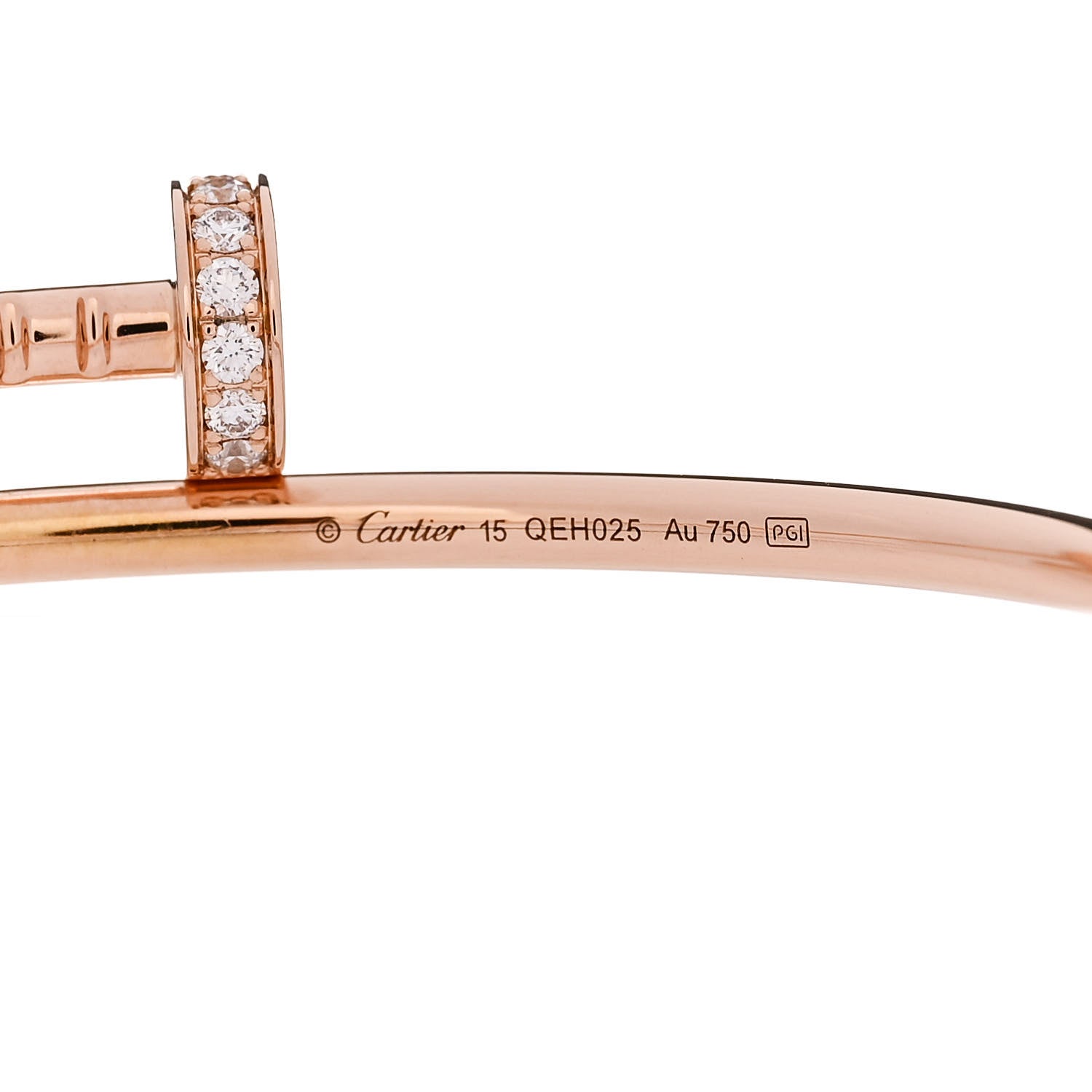 Cartier 18K Pink Gold Diamond Small Juste Un Clou Bracelet 15 3 of 3