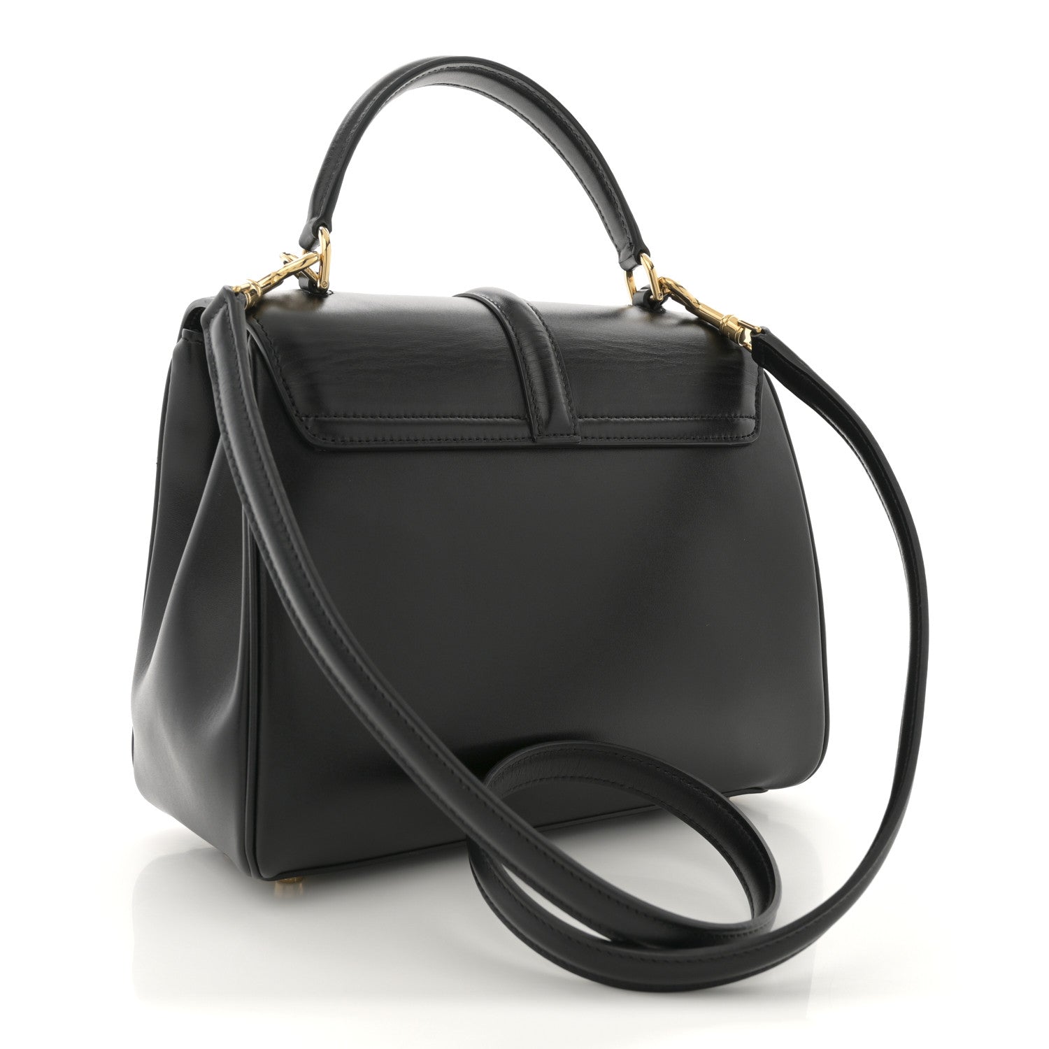 Celine Satinated Calfskin Small 16 Top Handle Bag Black 3 of 10